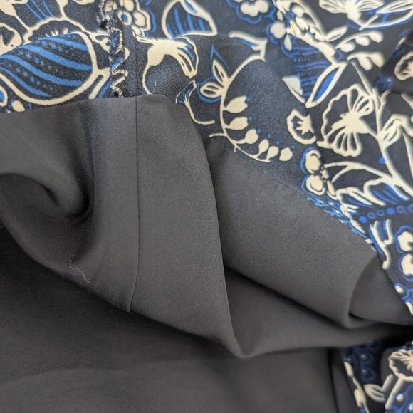 J.Crew Navy Blue Floral Faux Wrap Dress Size 0 V-Neck Mini Summer - Picture 9 of 13